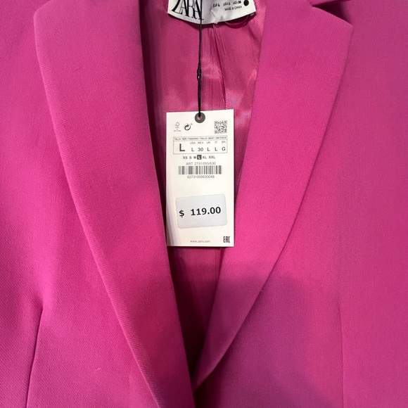 Zara NWT Vibrant Pink Blazer - Picture 8 of 8